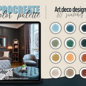 Procreate color palette - Art Deco Interior design color swatches