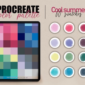 Procreate color palette - Cool Summer color swatches