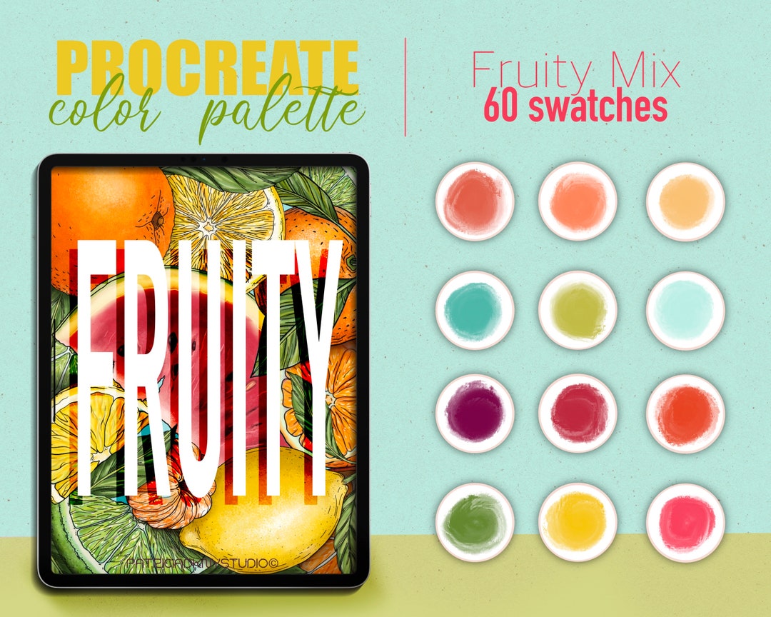 Procreate Color Palette Fruity Mix Swatches, Vibrant Summer Colors Etsy