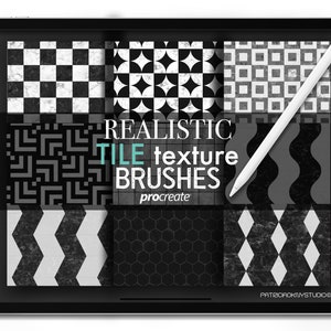Procreate texture brush - Seamless Tile Texture, Realistic, high resolution tile pattern, interior design brushset, architectural stamps