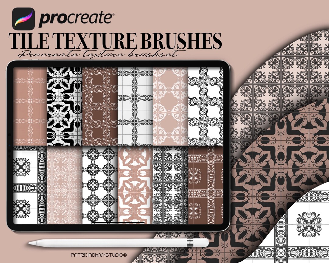 Tile Textured Procreate Brush, Seamless, Realistic High Resolution