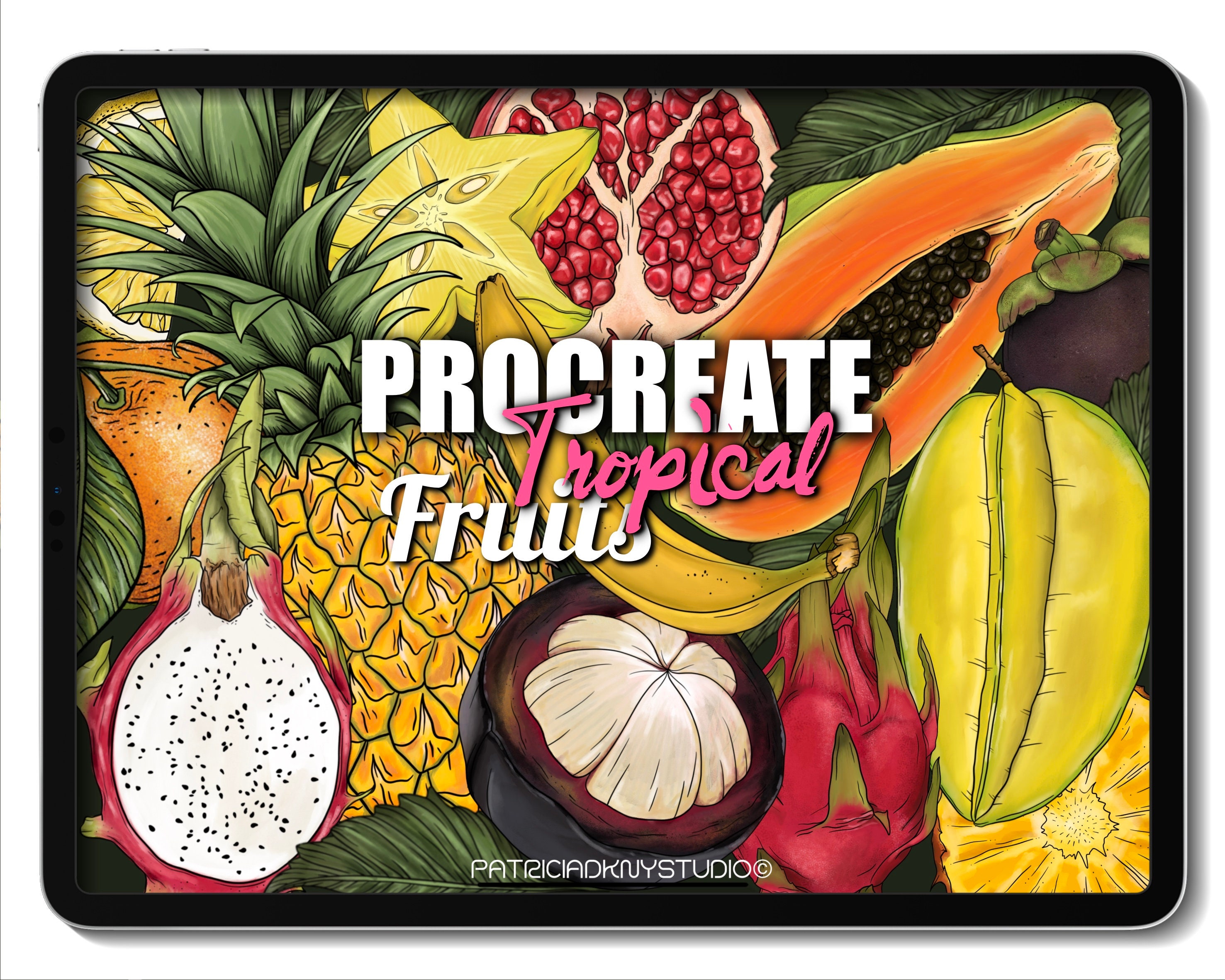 Procreate Fruit Brushes High Resolution Tropical Fruit - Etsy