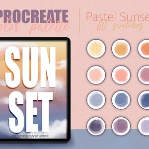 Procreate color palette - Pastel Sunset color swatches