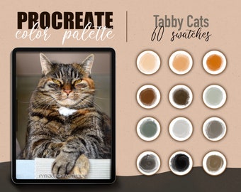 Procreate color palette - Tabby cat color swatches