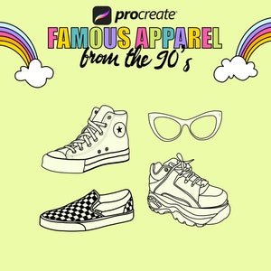 Procreate brushes, 90s icons, Procreate stamp brushes from the 2000s, old school doodles, retro, groovy brushes, 90’s sweets and games image 4