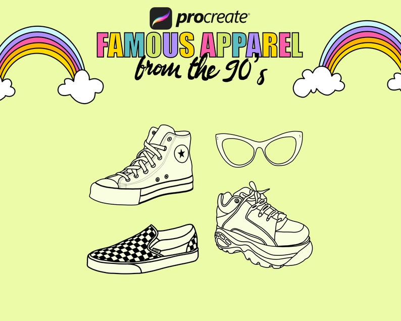 Procreate brushes, 90s icons, Procreate stamp brushes from the 2000s, old school doodles, retro, groovy brushes, 90’s sweets and games image 4