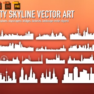 Vector Illustrations - City Skyline Creator, Skyscraper SVG, Landscape ...