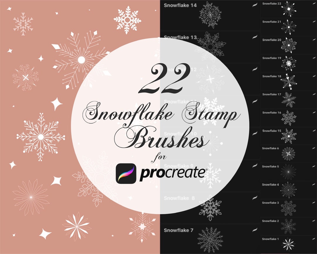 Snowflake Stamp Brushes for Procreate | Christmas Edition - Etsy