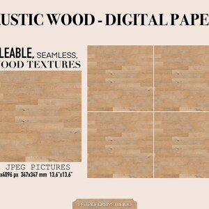 Wood Texture Digital Scrapbook Paper Pack, Seamless Wooden Pattern ...