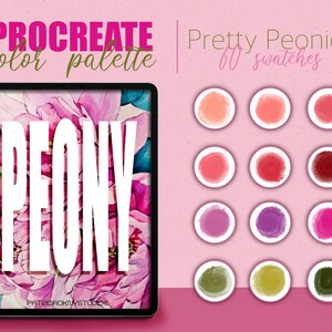Procreate color palette - Peony color swatches