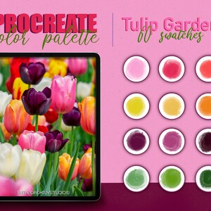 Procreate color palette - Tulip flowers color swatches