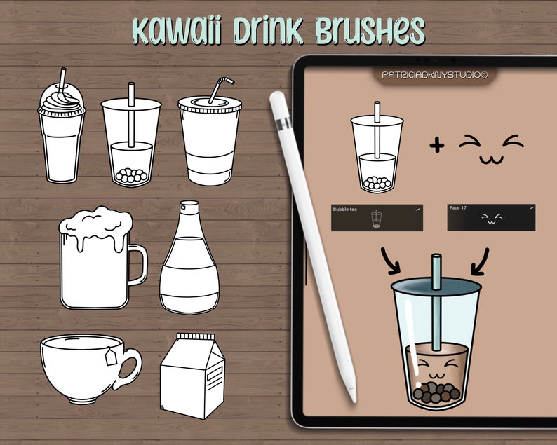 Kawaii Procreate Brushes Kawaii Face Stamps Mix and Match Etsy