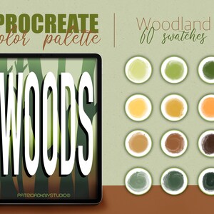 Procreate color palette - Woodland color swatches