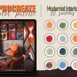 Procreate color palette - Modernist, Bauhaus Interior design color swatches