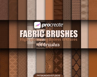 Stof getextureerde Procreate borstel, naadloze, realistische hoge resolutie stof, modeontwerpborstels, gebreide stof, zijde, fluwelen borstels