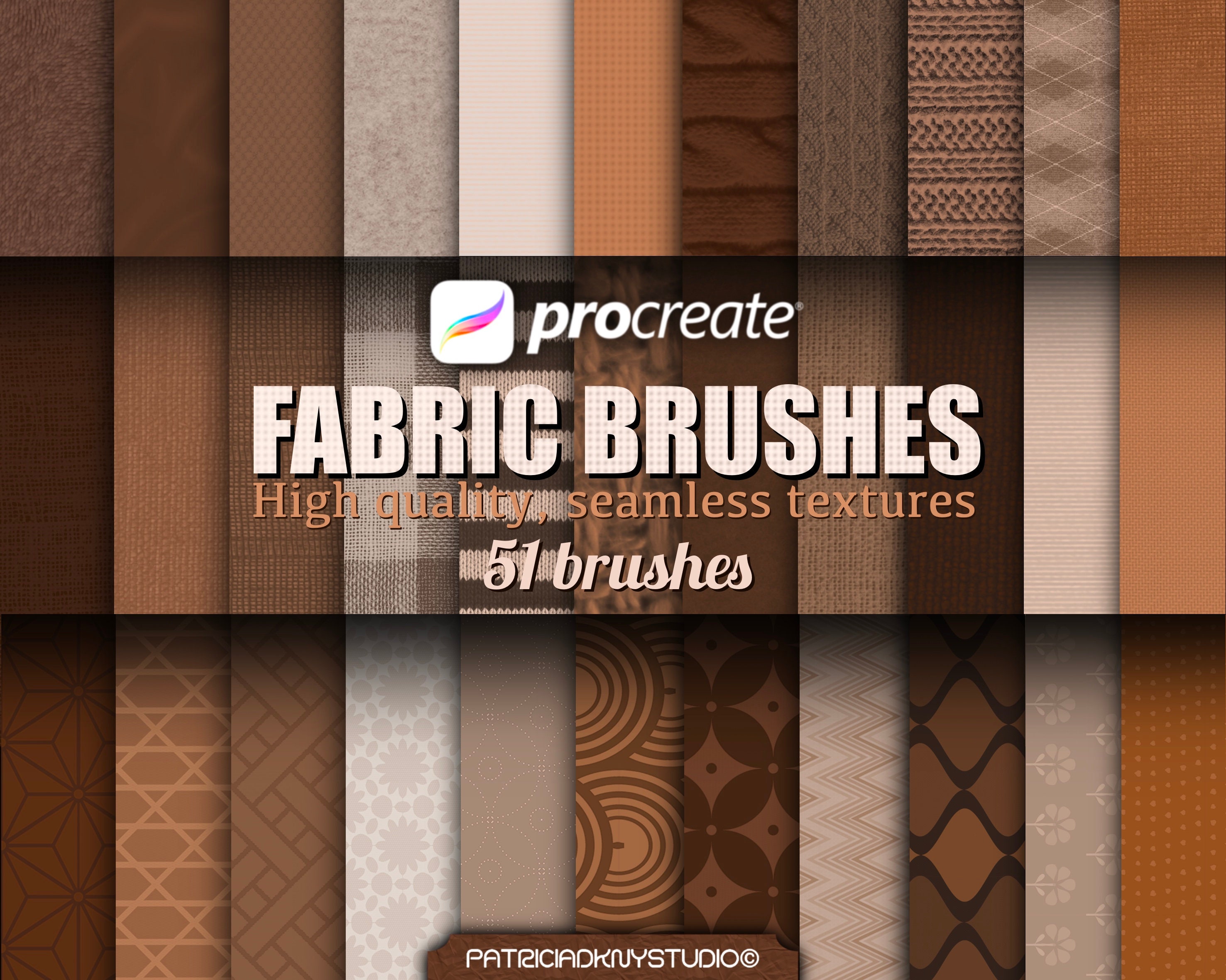 Fabric Textured Procreate Brush, Seamless, Realistic High Resolution Fabric,  Fashion Design Brushes, Knitted Fabric, Silk, Velvet Brushes 