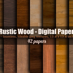 Wood texture digital scrapbook paper pack, Seamless Wooden pattern, digital photography background paper, 4K rustic wood texture