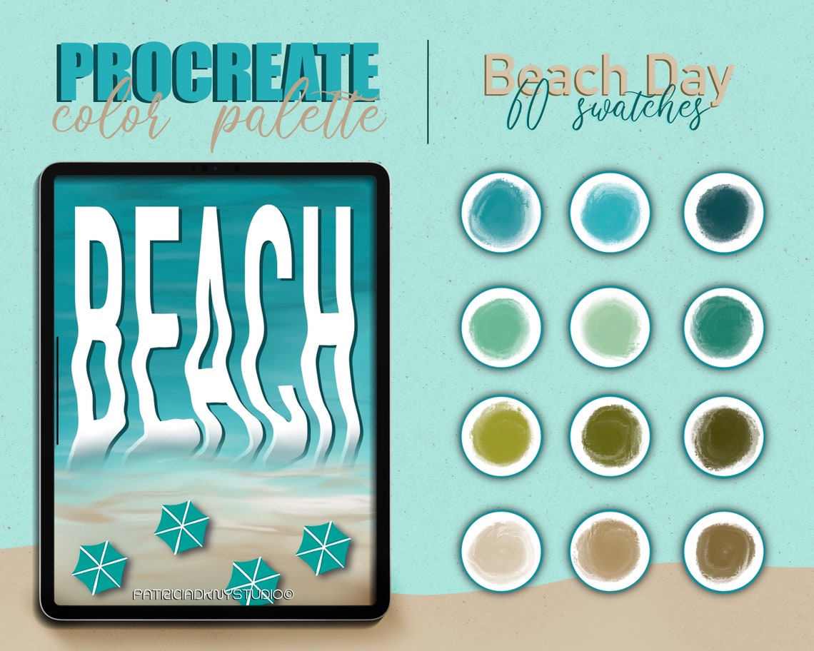 Procreate Color Palette Beach Color Swatches Pastel Blue - Etsy