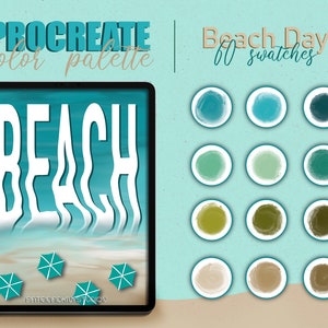 Procreate color palette - Beach color swatches, pastel blue color palette