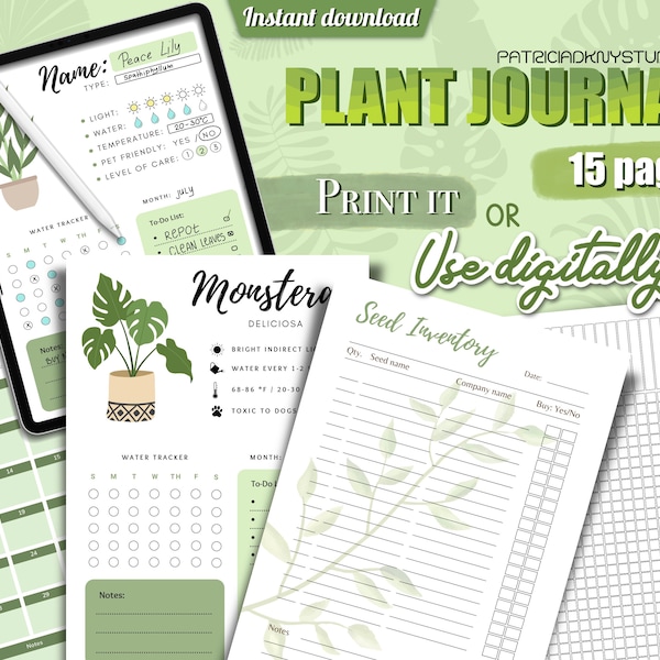 Garden planner letter size, garden journal, garden diary, garden printables, plant tracker, seed organizer, gardener plan, plants to do list