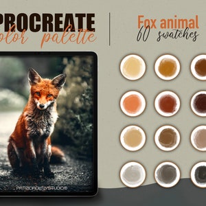 Procreate color palette - Fox animal color swatches
