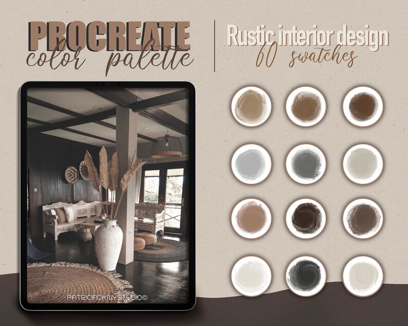 Procreate Color Palette - Rustic Interior Design, Architectural ...