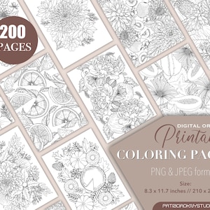 Coloring pages, coloring book for adults and kids, art therapy coloring pages, christmas coloring book