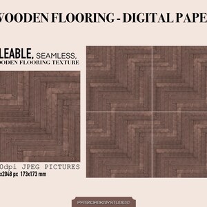 Wooden Floor Digital Scrapbook Paper Pack, Seamless Wooden Flooring ...