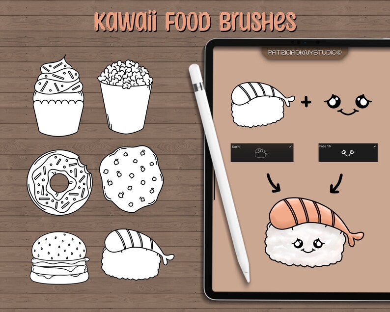 Kawaii Procreate Brushes Kawaii Face Stamps Mix and Match Etsy