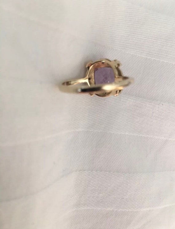 9ct Yellow Gold Amethyst and Diamond Ring - image 8