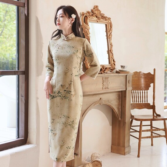 Beige qipao cheap