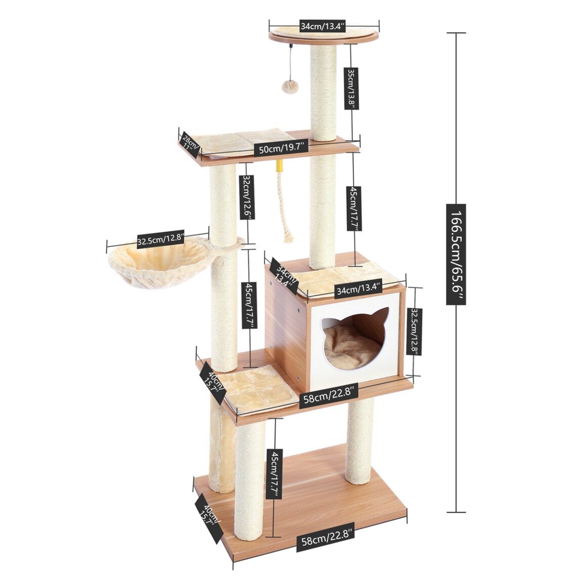Cat Activity CenterCat Tree Condo ToyWood Sisal Cat Tree Etsy