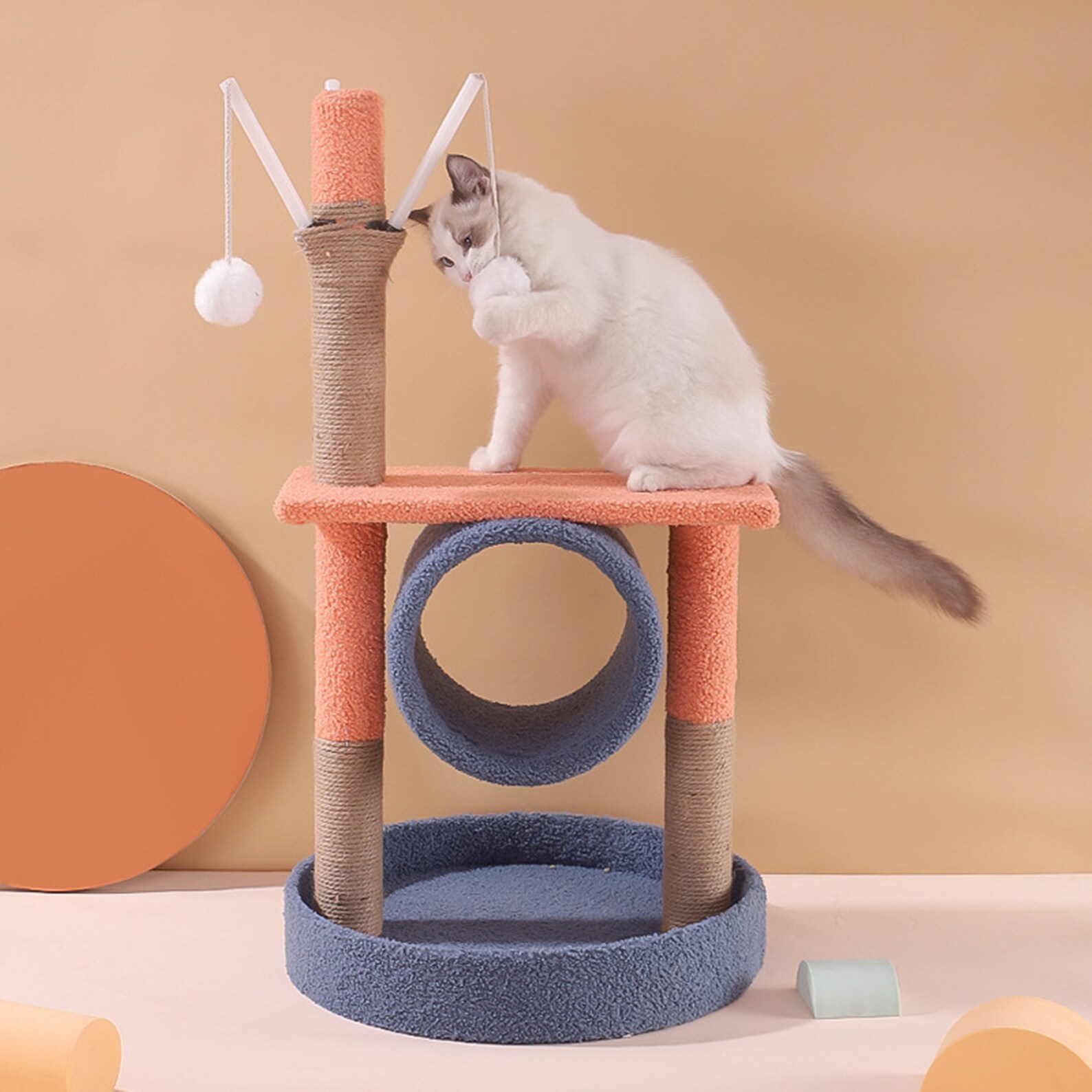Cute Cat Activity Tree Multilevel Cat Towers Scratching Post Etsy