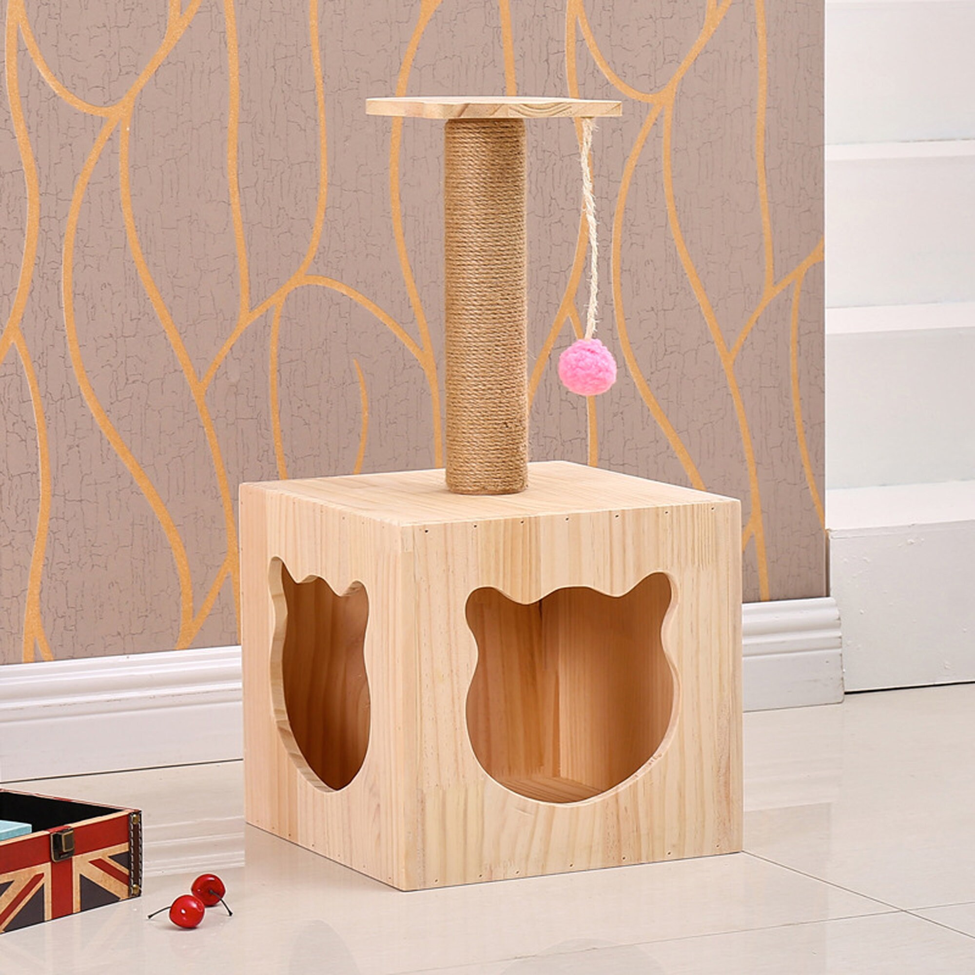 Wooden cat nestCat toysCat tree Cat Tree Condo ToyCat Tree Etsy