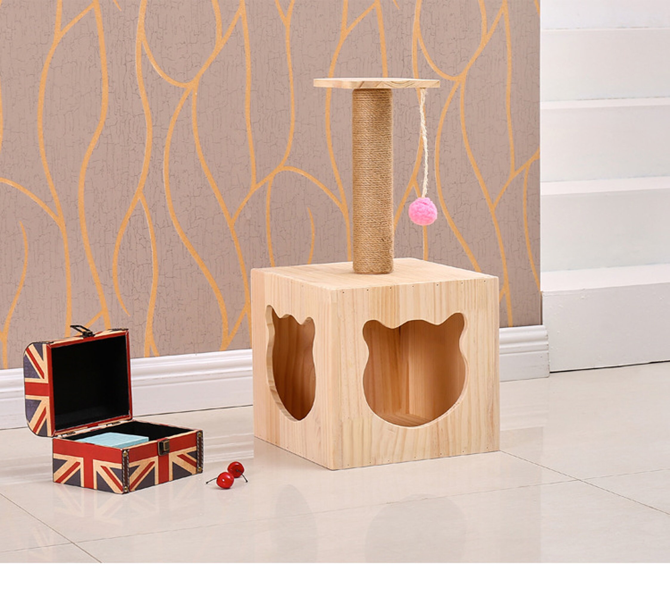 Wooden cat nestCat toysCat tree Cat Tree Condo ToyCat Tree Etsy