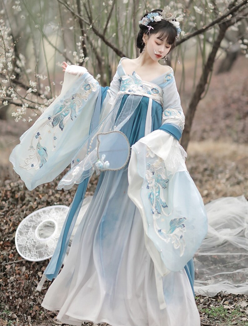 Summer Pearl Hanfu Blue Hanfu Dress Handmade Hanfu Dress - Etsy