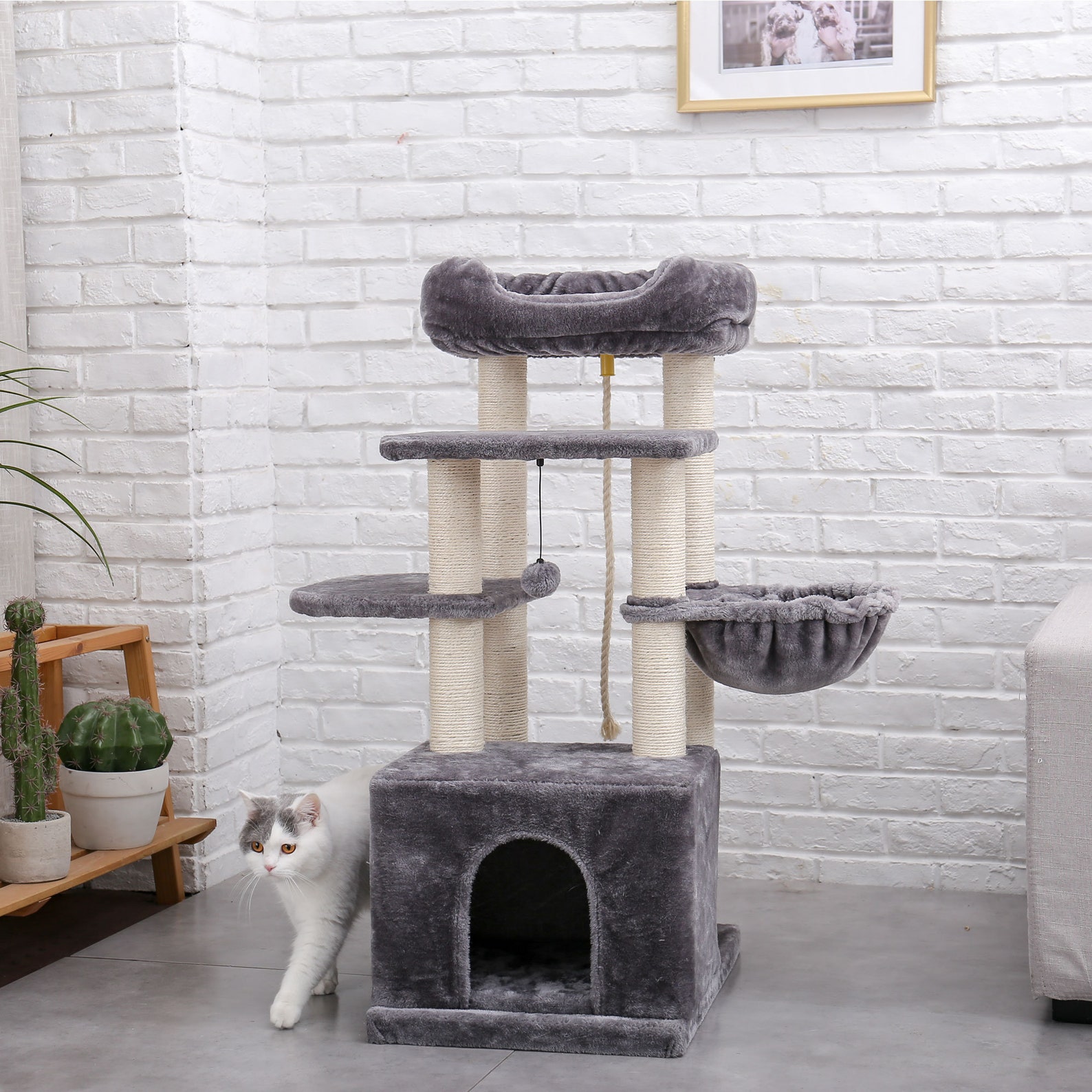 Cat Tree Condo Toy Wood Sisal Cat Tree House Scratching Post Etsy
