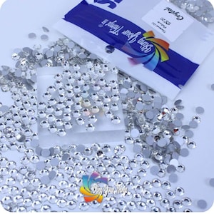Crystal Flatback Rhinestones, Clear Glass Non Hotfix Gems with Silver Backing for Versatile DIY Embellishments, SS6 SS10 SS16 SS20
