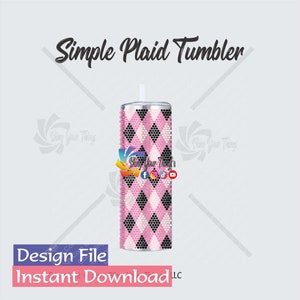 Rhinestone Tumbler Pattern Plaid, Flatback Rhinestone Tumbler Pattern