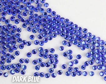 SS10 Dark Blue Diamond Cut Hotfix Rhinestones Glass Hotfix Rhinestones 10 Gross High Quality Faceted DIY Bling Embellishments