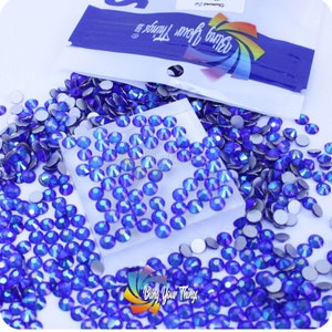 Sapphire AB Flatback Rhinestones Silver foiled Glass Non Hotfix Rhinestones 10 Gross High Quality Faceted DIY Deco Bling Embellishments