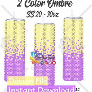 2 Color Ombre Rhinestone Tumbler pattern for 30oz Tumbler, SS20 Flatbacks Rhinestone Tumbler Pattern
