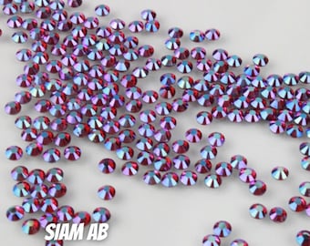 SS10 Siam AB Diamond Cut Hotfix Rhinestones Glass Hotfix Rhinestones 10 Gross High Quality Faceted DIY Bling Embellishments