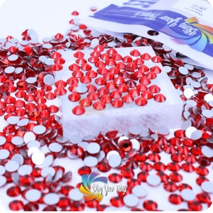 Siam Flatback Rhinestones Silver foiled Glass Non Hotfix Rhinestones 10 Gross High Quality Faceted DIY Deco Bling Embellishments