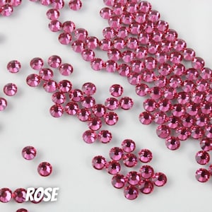 Pink Rose Diamond Cut Hotfix Rhinestones Glass Hotfix Rhinestones 10 Gross High Quality Faceted DIY Bling Embellishments