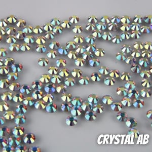 Crystal AB  Diamond Cut Hotfix Rhinestones Glass Hotfix Rhinestones 10 Gross High Quality Faceted DIY Bling Embellishments