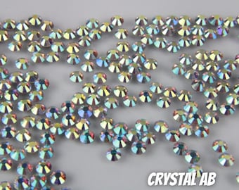 SS10 Crystal AB  Diamond Cut Hotfix Rhinestones Glass Hotfix Rhinestones 10 Gross High Quality Faceted DIY Bling Embellishments
