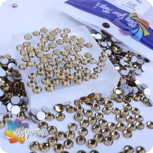 Topaz Flatback Rhinestones Silver foiled Glass Non Hotfix Rhinestones 10 Gross High Quality Faceted DIY Deco Bling Embellishments
