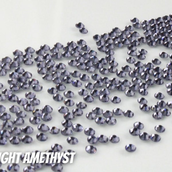 Light Amethyst Diamond Cut Hotfix Rhinestones Glass Hotfix Rhinestones 10 Gross High Quality Faceted DIY Bling Embellishments