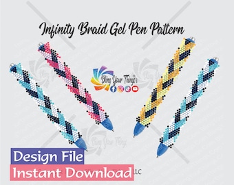 Motif de stylo strass tresse à l&#39;infini pour stylos Ink Joy ou MakerFlo, motif de stylo strass à dos plat